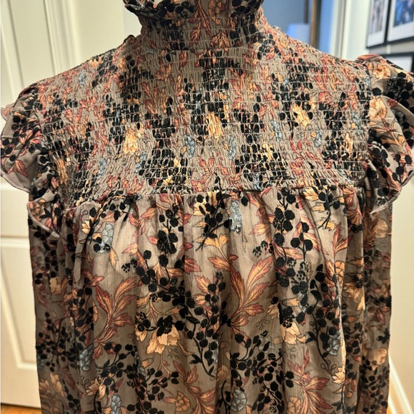 Knox Rose Smocked Ruffle Flowy Boho Blouse - Picture 11 of 11